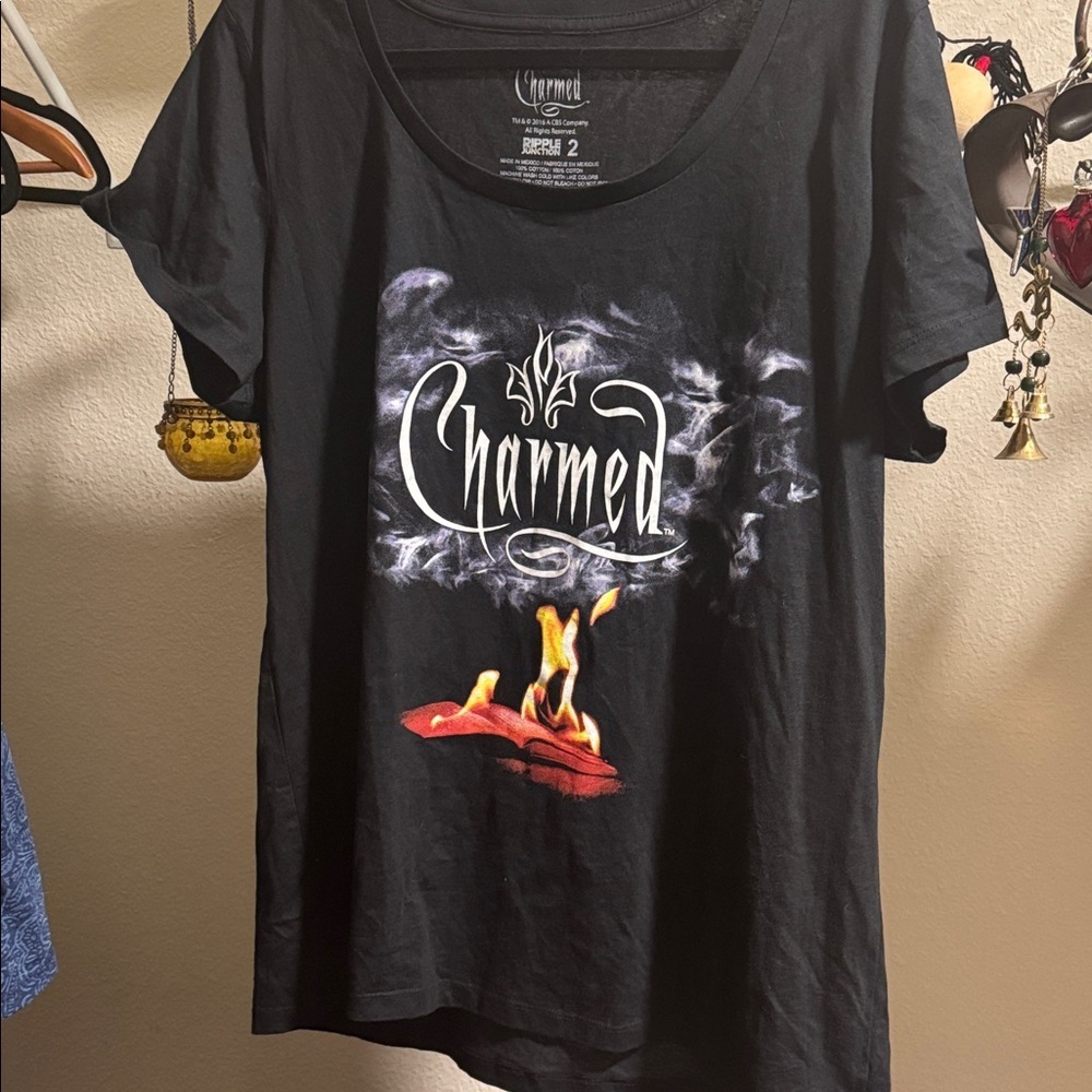 Ripple Junction Black 'Charmed' Graphic Tee